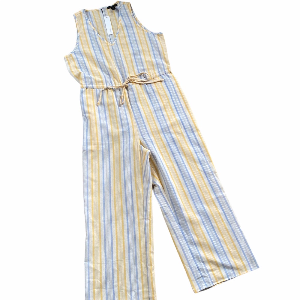 NWT DREW Yellow & Blue Striped Jumpsuit Sz S